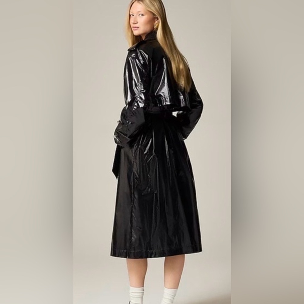 J. Crew Rain or Shine Trench Coat Black Size Small NWT - Picture 4 of 9